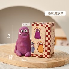 泥怪香氛蠟燭 怪獸造型小蠟燭 香氛蠟燭 拍照佈置 融蠟燈蠟燭 交換禮物, 1個, 香氛蠟燭－【紫色】－１個（獨立包裝）