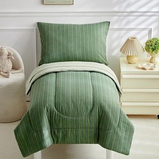 JHXHMX 4피스 유아 침구 세트 여아용 그린 플로럴 유아 이불 세트 부드러운 아기 침대 시트 세트에는 퀼트 이불 매트리스 커버 플랫 탑 시트 및 봉투 베개 커버 포함, Green Dot