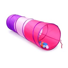 兒童彩虹爬行隧道 觸感訓練爬行筒, 180*46cm加厚玫粉紫送收, 1個