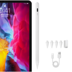 아일레청 아이패드 전용 펜슬 ipad 터치펜 C타입 충천 애플 펜슬 4 펜촉, 1개, 화이트