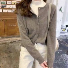 《杜達女孩》溫柔婉約兩穿排扣長袖羊絨針織衫，長袖針織上衣，排扣針織衫，針織毛衣，秋冬外套