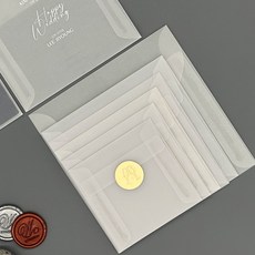 반투명 정사각 트레싱지봉투 (6종 사이즈) 사진 엽서 청첩장 초대장 평량 135g 1세트(25매)