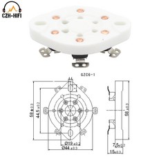 6pin U6A 튜브 소켓 세라믹 밸브베이스 전원 램프 RK34 VT57 2A5 6C6 1265, GZC6 1