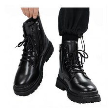 차쿠 남성 하이 워커 지퍼 카고부츠 군화 전술 캐주얼 작업화 신발