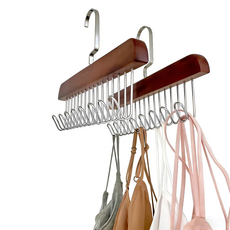 우드 논슬립 옷걸이 건조대 속옷, 복고색, 2개