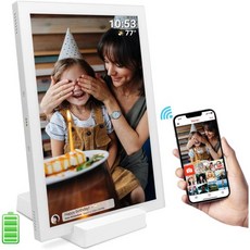 YENOCK 프레메오 디지털 포토 프레임 WiFi 101인치 1280 x 800 IPS LCD 터치스크린 16GB 내장 저장공간 자동 회전 어디서든 프레임오 앱으로 순간 공유, 32GB 10.1'' Frameo Wlan 5.0