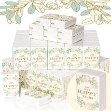 DegMongee Happy Tears 웨딩 티슈 팩 50팩 손님을 위한 4겹 웨딩 티슈 행복한 눈물을 위한 350장 개별 여행용 페이셜 티슈 팩