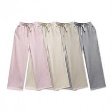 여성 와이드 스트립 팬츠 편안 밴딩 통바지 롱 데일리