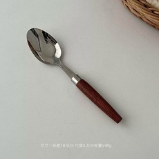 韓系ins木質餐具刀叉勺套裝 不鏽鋼仿木柄 家用餐廳廚房餐具, 1個, 木柄勺, 木柄勺