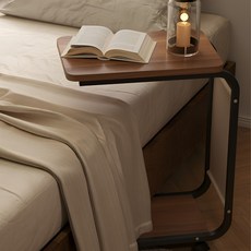 하루 침대 소파 협탁 이동식 사이드테이블 티테이블, 월넛