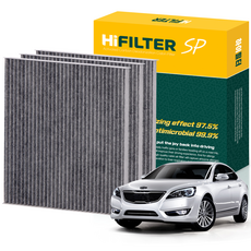 하이필터 현대 기아 자동차 활성탄 에어컨필터, 3개, 더 프레스티지 K7 (VG) HI-B002