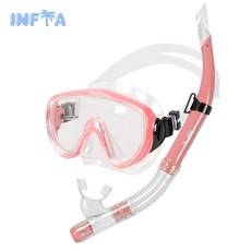 인피아 멀티 피스 스노쿨링 마스크 프리다이빙 스노쿨링 세트, 핑크