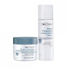 St.Clare 聖克萊爾 深層淨膚泥膜與亞馬遜白泥毛孔緊膚水組, 1組, 泥膜+緊膚水