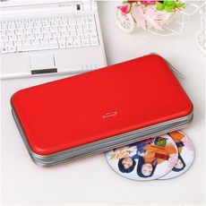 CD收納包 大容量128片碟片包 光碟盒40片/80片DVD光盤包 CD收納整理盒, 80片（紅色1個）