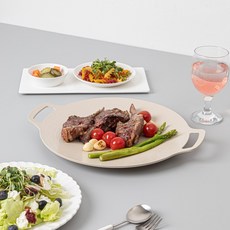 국산 컬러 그리들 팬 / IH 불판 인덕션 가능 캠핑 구이팬 세라믹코팅, 30cm, 아이보리