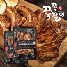 살고기 많은 [육식미가 한끼 쪽쪽갈비 간장맛] 양념등갈비 양념쪽갈비 캠핑고기 홈파티 캠핑요리 30년전통의 노포맛 한끼식사에 딱 맞는 양 보관편한진공포장 피크닉요리, 350g, 2개