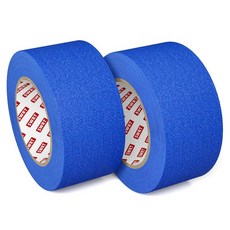 SWRT 블루 페인팅 테이프 2인치 x 55야드 롤 2개총 0야드 페인팅용 마스킹 벽 트림 DIY 및 공예용 클린 리무브 멀티 표면 페인트