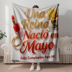 생일 여왕 축하 아트 담요 침구 플란넬 커플 피부 침실 사계절용, 3. 5546-3