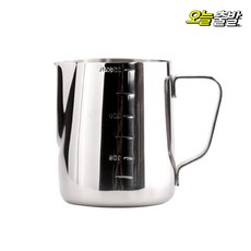 눈금 우유스팀피처 커피 라떼 밀크저그 스텐샷잔 라떼온저그 350ml, 1개