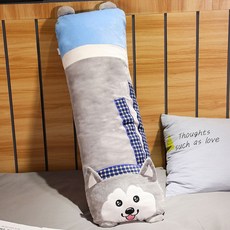 可愛動物造型長條抱枕 毛絨玩偶靠墊, 圍巾二哈(追加,110cm