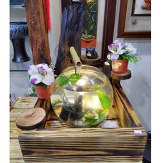 娟兒藝品 流水擺件 魚缸 荷葉 展示藝術品, 1個