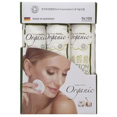 심플리잰틀 유기농 화장솜 100% 유기농면 대용량 Simply Gentle Organic COTTON PADS, 900개입, 1개