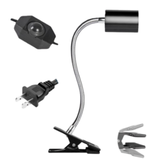 烏龜燈 爬蟲加熱燈 寵物燈具 可調強弱 烏龜曬背燈夾 寵物保暖燈 鳥用保暖燈, 1個, 寵物曬背燈 烏龜燈【可調光夾燈】+燈泡