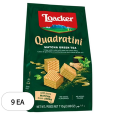 로아커 웨하스 콰드라티니 말차, 110g, 9개