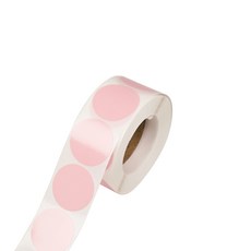디어플레이스 컬러 롤스티커 500매 2.5cm, 1롤, 17.원형_라이트핑크