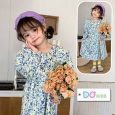 DO Kids童裝 台灣現貨-韓版甜美碎花連身裙 女童裝 春秋冬季新品 兒童 中大童 短袖 連身裙 休閒 洋裝