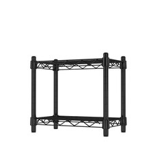 KIWISH奇意 收納鐵架 穩固耐用可桌上收納免工具, 暗夜黑, 2層