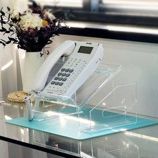 사무실 전화기 선반 받침대 4MM 키폰 접이식 전화기거치대 도자기 전화 파티션, 투명하다, 투명 두꺼운 4mm