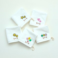 네이처 플라워 감성 어린이집 유치원 핸드 타올 타월 고리 수건, 1세트, 네이처 스마일 어린이 핸드타올 5종