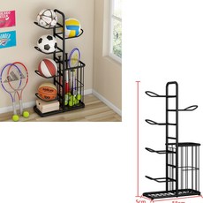 볼정리대 축구공 보관 진열 보관대 볼캐리어 수납 정리함 가정용 5단 블랙 검정