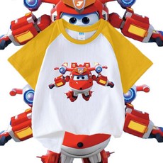 슈퍼히어로 순면 배색 반팔 티셔츠 프린트 여름