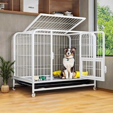 ZOZOFO 반려동물 사각케이지 강아지 울타리 애견 철장 대형견 사각철장, 화이트, 1개