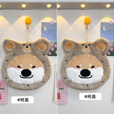 【Sunday】可愛擦手巾掛式吸水加厚不發臭廚房衛生間卡通小方巾速乾兒童手帕 可掛式擦手毛巾 動物擦手巾 兒童擦手巾, 2個裝柯基擦手巾, 1個