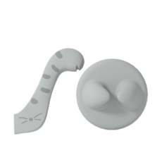 可愛貓咪造型寵物碗 趣味尾巴碗架 淺口設計 穩固底座 寵物餵食碗, 開罐密封神器-科林灰, 1個