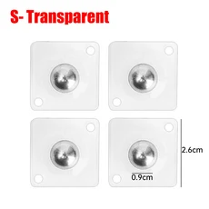 16 4PCS 자체 접착 360 가구 상자를 위한 회전 끈끈한 도르래 강한 부하 소형 바퀴, 03 4PCS, S Transpa nt