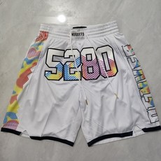 NBA 저스트 돈 25 모델 너기츠 화이트 시티 에디션 포켓 볼 팬츠 농구 반바지