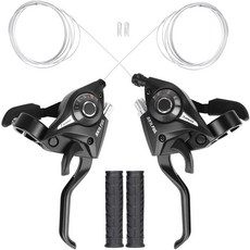 자전거 변속기 변속 레버 MTB ZUKKA 시프터 21단 브레이크 3 x 7단 기어 표시기 및 V 케이블 좌우 산악 세발 그립 페어, 3x7 speed, 1개, 3x7 속도