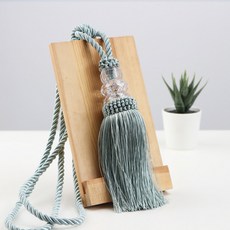 태슬 커튼 타이백 장식 거치대 버클 로프 플라스틱 볼 액세서리 골드 타이 백 붕대 1PC, light blue, 1개
