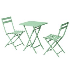 테라스 테이블 의자 세트 마당 발코니 야외용 테이블의자, R. 그린 사각 테이블 3종 세트
