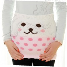 귀여운 얼굴 패턴 수면 배워머 복부 온열 허리 복대 임산부 보온 복부 워머