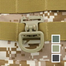 몰리클립 molle 웨빙 버클 D링클립 가방연결고리 플라스틱버클 버클연결고리 가방클립, 03몰리D링-카키