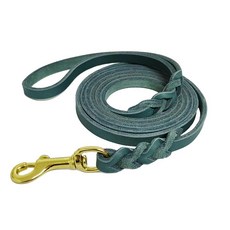 [2] LWBMG 소형견용 가죽 강아지 목줄 1.8m(6피트) 강아지용 얇은 가죽 목줄 소형 및 중형견을 위한 부드러운 천연 가죽 강아지 훈련 목줄(1cm X 1.8m(3, braided, 블루