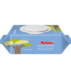 하기스 모이스쳐케어 플러스 유아물티슈 캡형 60평량, 60g, 72매, 9개