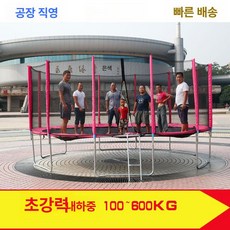 대형 트램폴린 방방이 안전망 야외 펜션 방방 트램펄린, 4.88m 핑크, 강화형 4.88m 핑크 사다리
