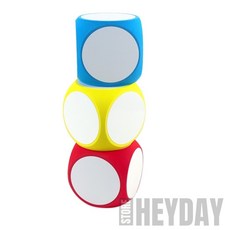 재사용 가능 주사위모양 화이트보드 공부방소품, 옐로우