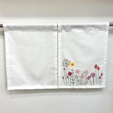 소소수 미니가림막 바란스 부엌 창문 커튼 가리개 공간분리 천아트 프랑스자수 반제품